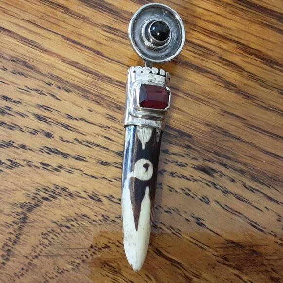 VINTAGE SAJEN 925 SOLID STERLING SILVER AFRICAN MUDD BEAD SLIDE - Picture 14 of 17